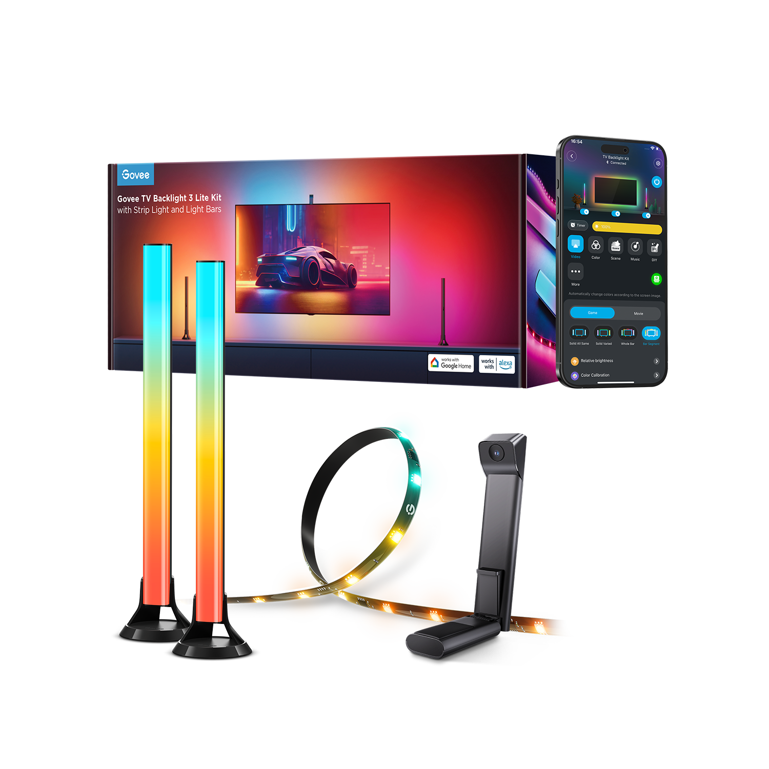 ⚡Govee H605A Kit de Luces LED para TV 55–65″ con barras RGBIC y sincronización de color