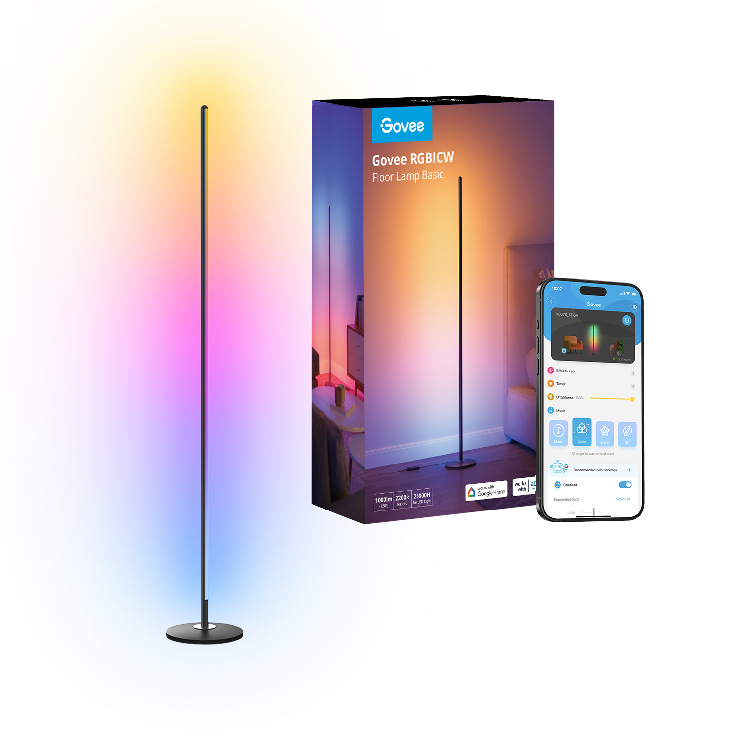 💡 Govee H6076 – Lámpara de Piso Esquinera Inteligente RGBICW
