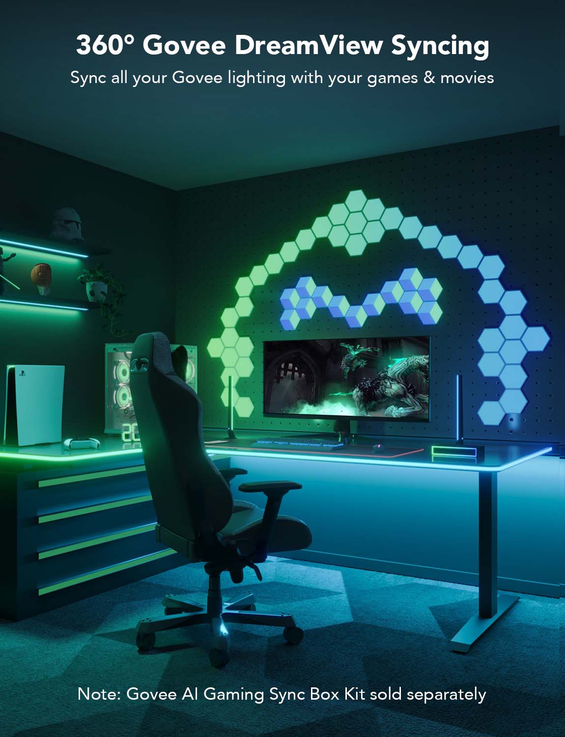 🎮 Govee H61C3 – Neon Gaming Table Light RGBIC 3 m