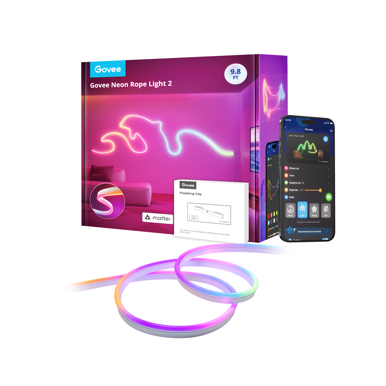 ⚡ Govee H61D3 - Kit de Neón Inteligente Neon Rope Light 2 RGBIC (3 m)