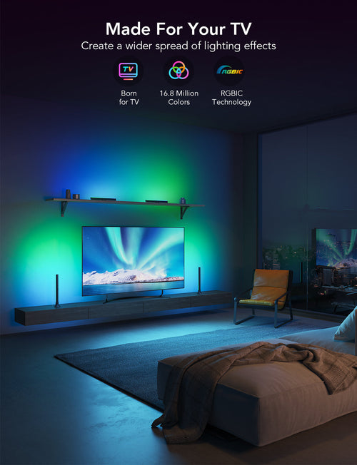 ⚡Govee H6046 - Kit de Barras LED RGBIC para TV (45–70″)