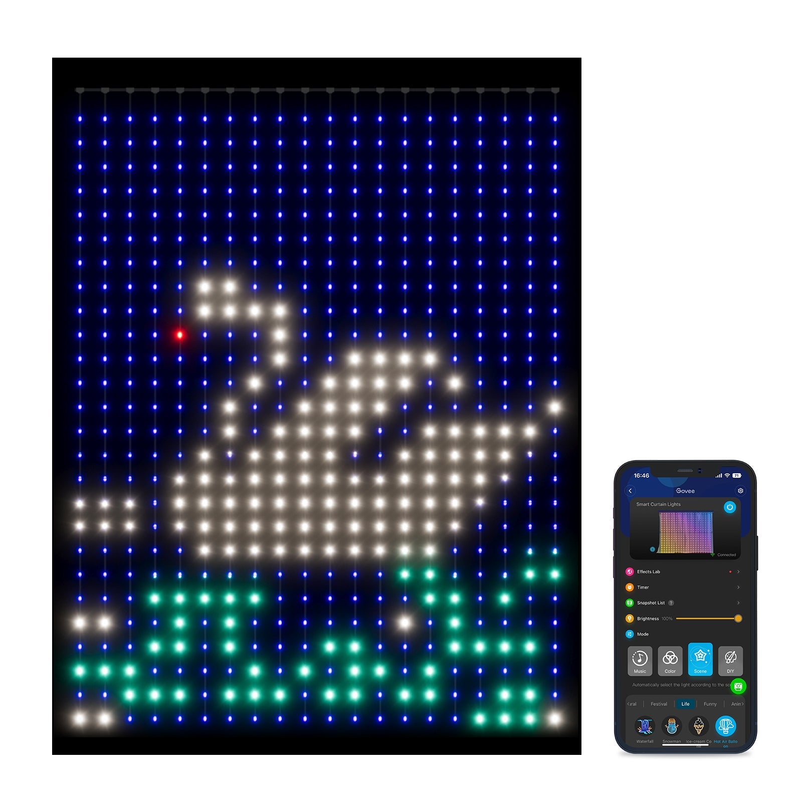 🎀 Govee H70B1 – Cortina de Luz Inteligente RGBIC 1.5 × 2 m