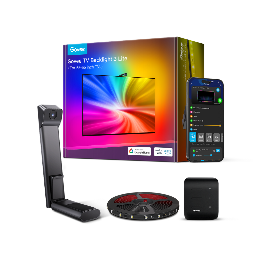 ⚡ Govee H6099 - Kit de retroiluminación para TV Backlight 3 Lite RGBICW (55–65″)