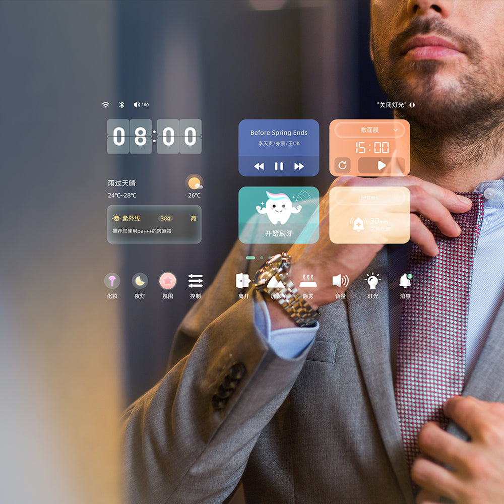 🪞 Vercon Serie K– Espejo Inteligente Rectangular con Pantalla HD 10″