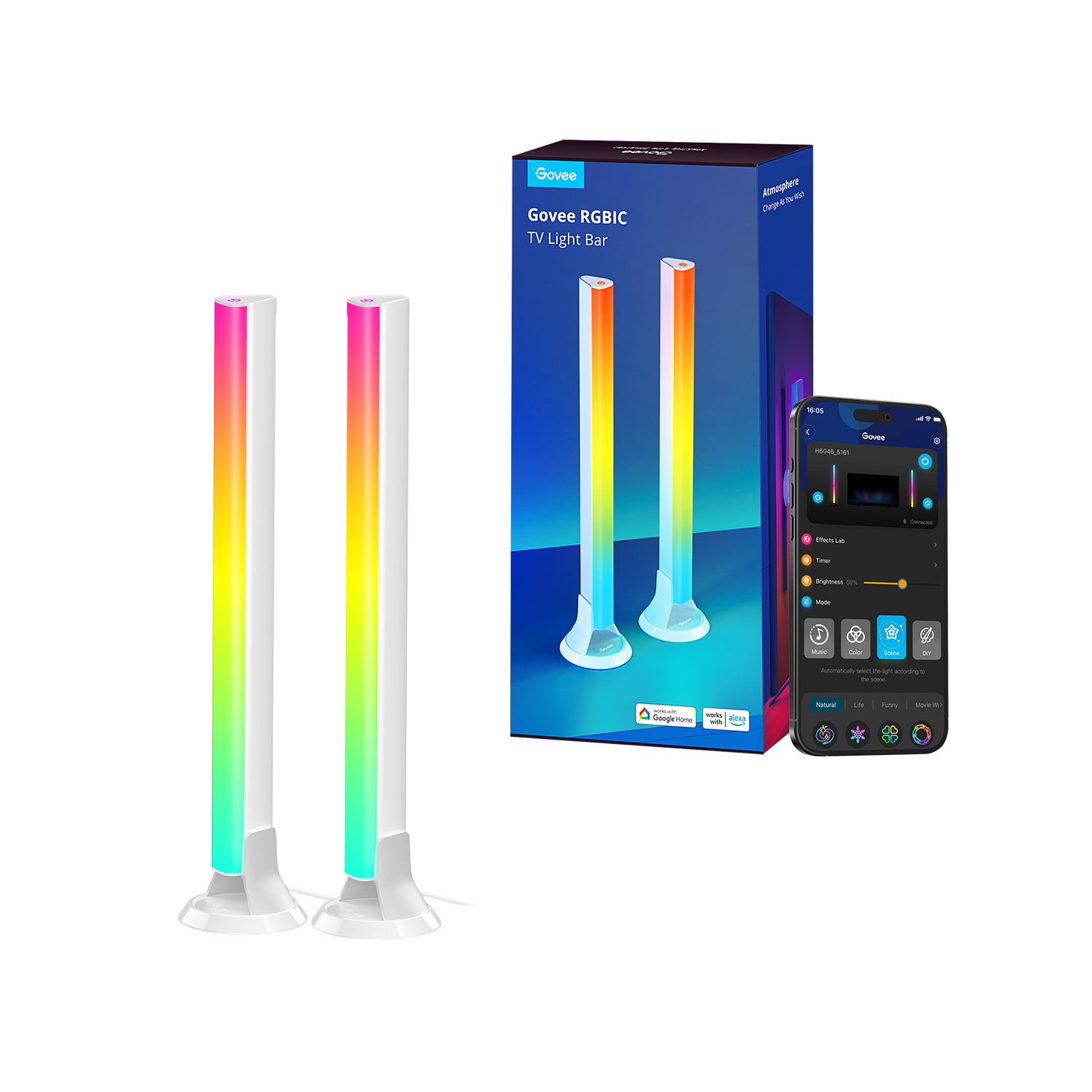 ⚡Govee H6046 - Kit de Barras LED RGBIC para TV (45–70″)