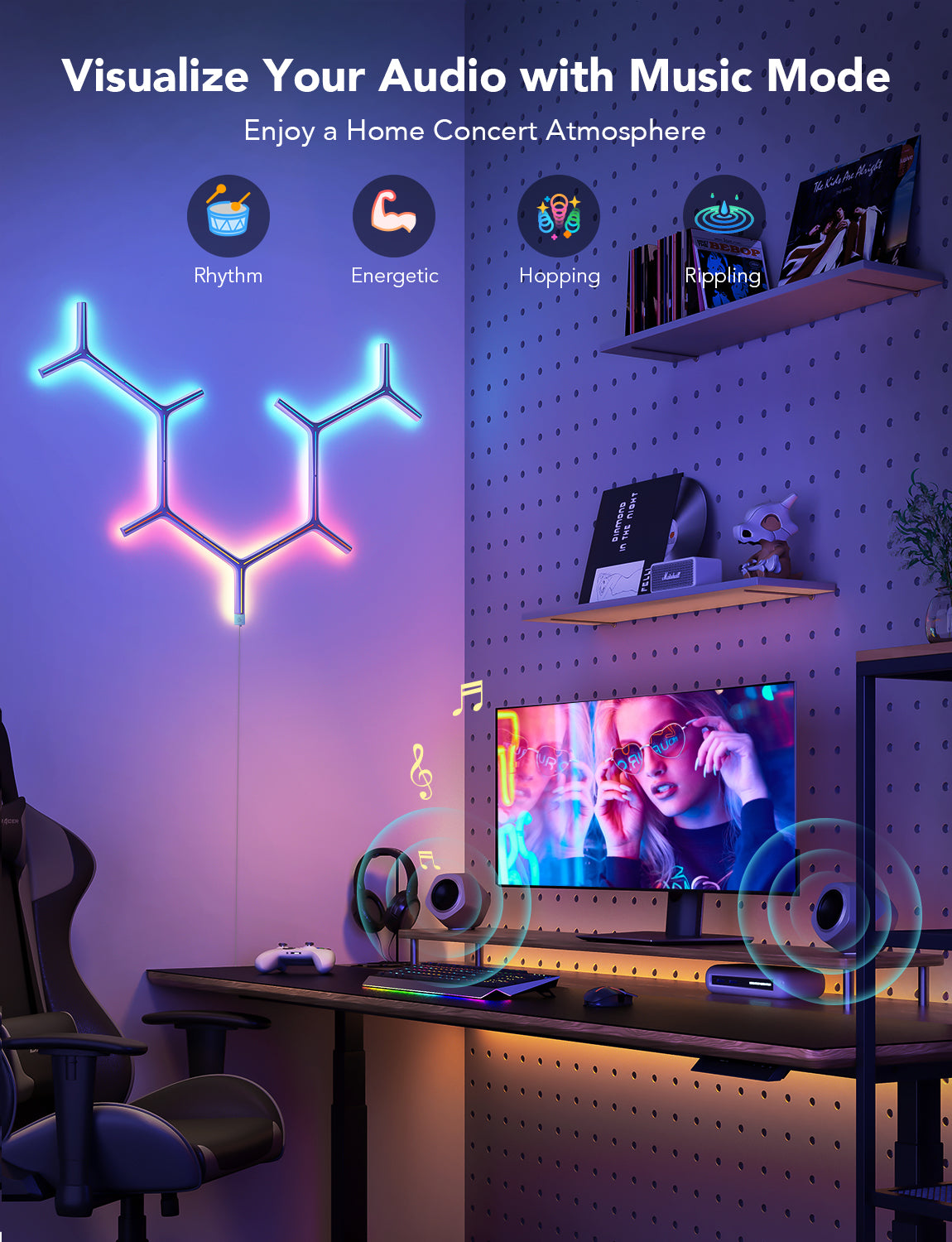 🎮 Govee H6065 – Glide Y Lights RGBIC (7 piezas)