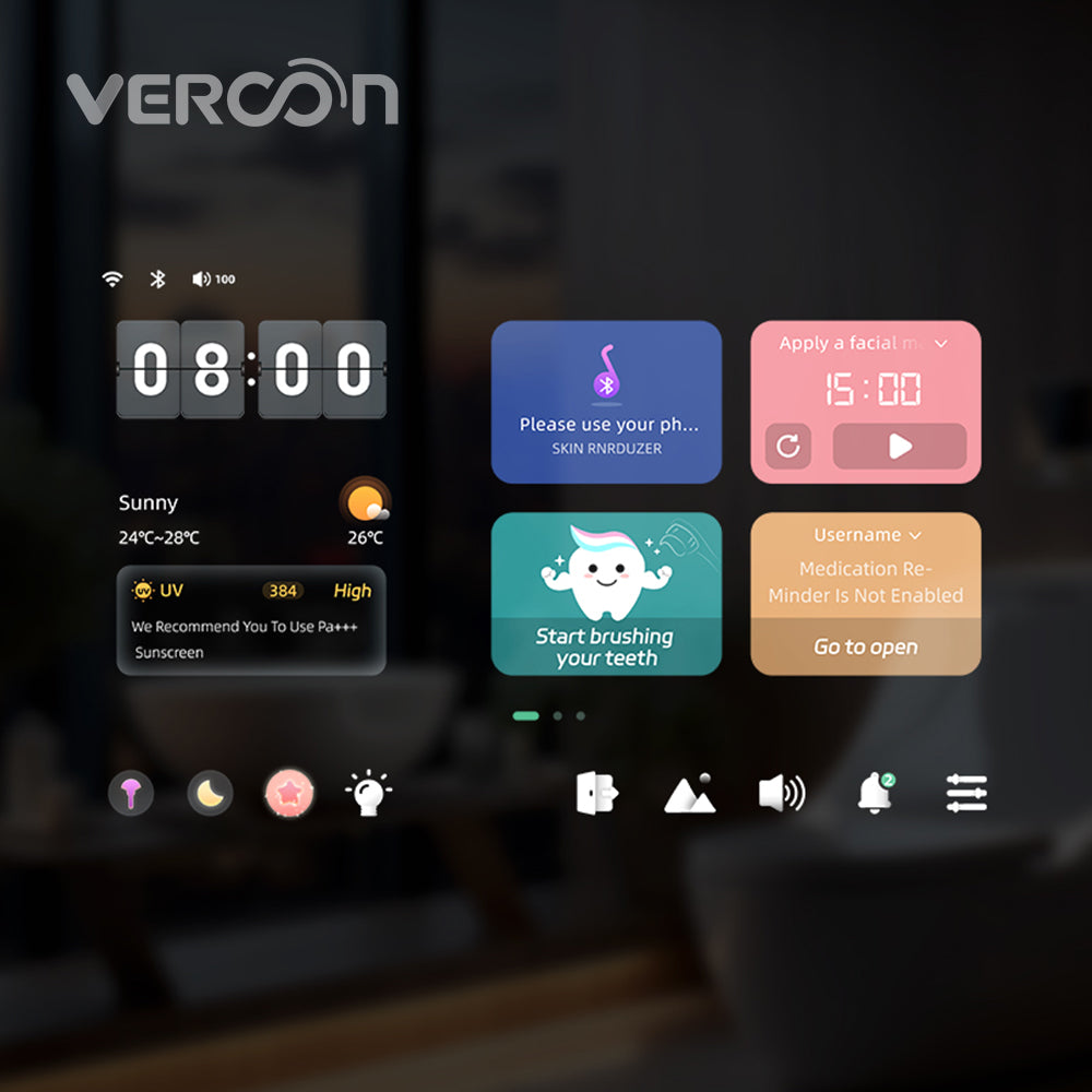 🪞 Vercon Serie S– Espejos Rectangulares con Pantalla 21″ y Luz Frontal