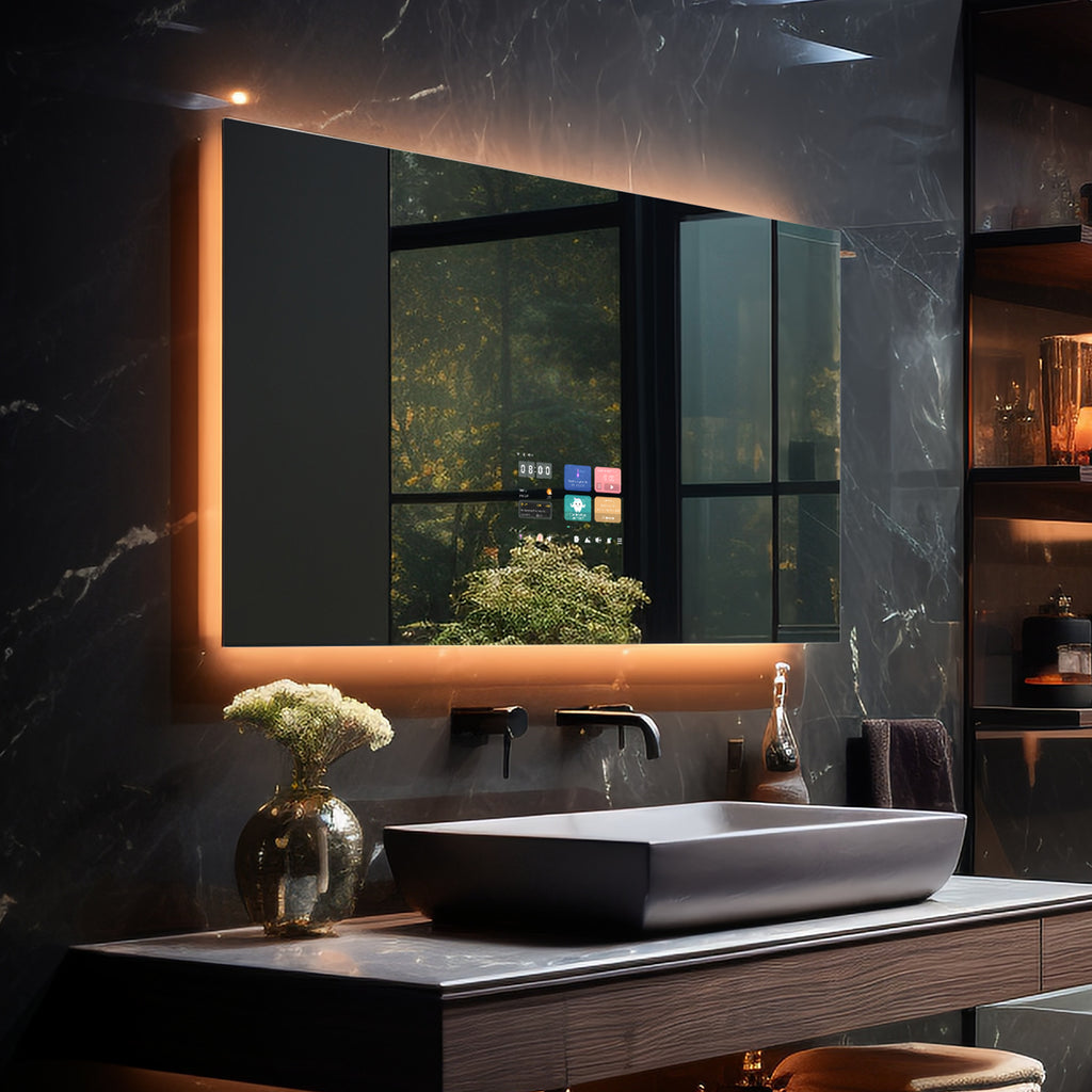 🪞 Vercon Serie K– Espejo Inteligente Rectangular con Pantalla HD 10″