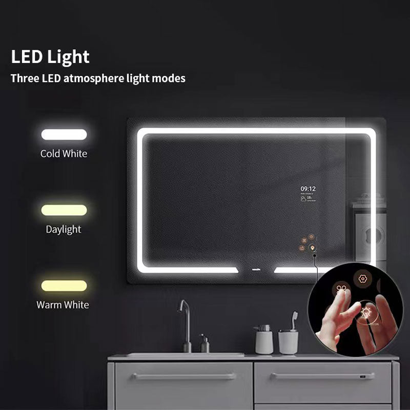 🪞 Vercon Serie S– Espejos Rectangulares con Pantalla 21″ y Luz Frontal