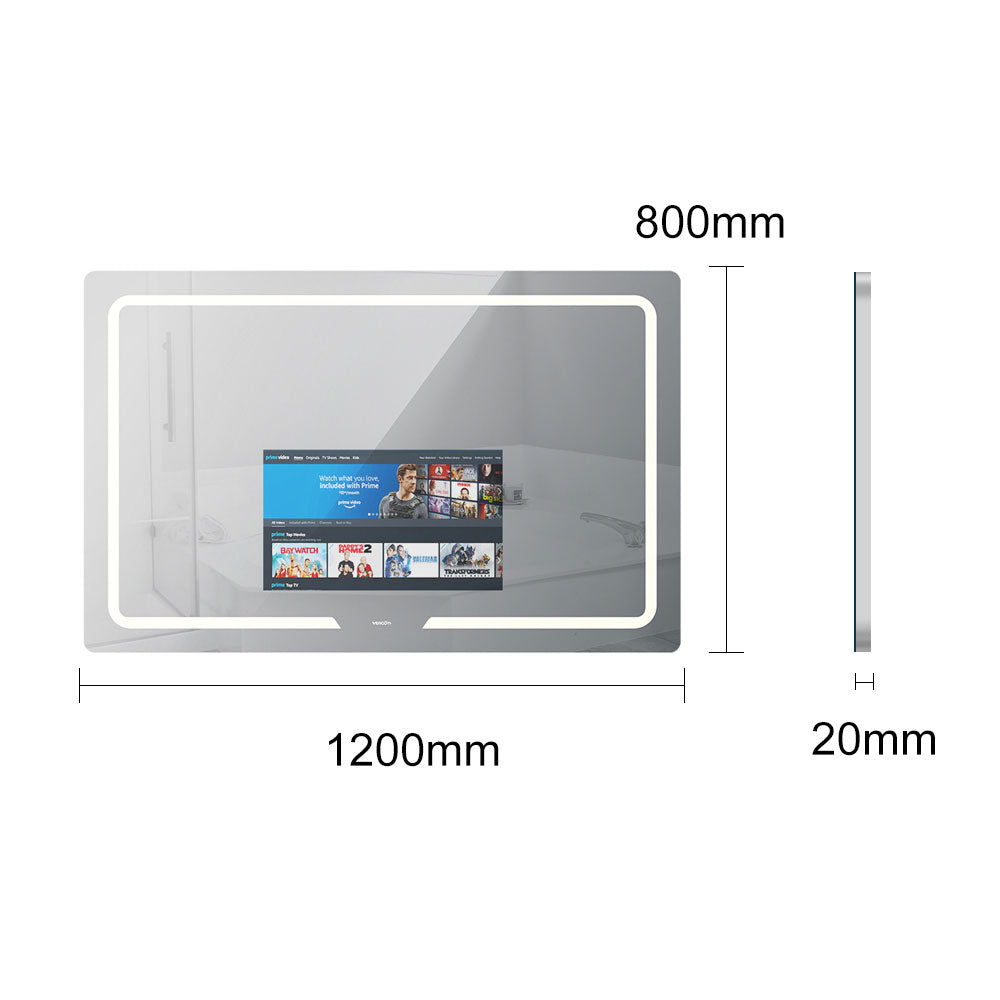 🪞 Vercon Serie S– Espejos Rectangulares con Pantalla 21″ y Luz Frontal