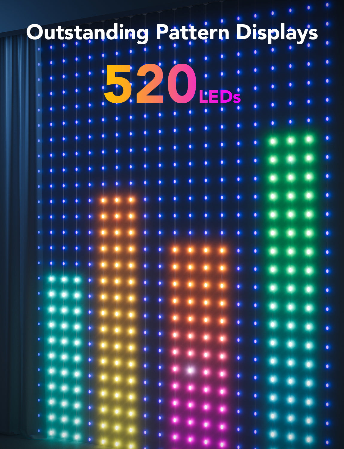 🎀 Govee H70B1 – Cortina de Luz Inteligente RGBIC 1.5 × 2 m