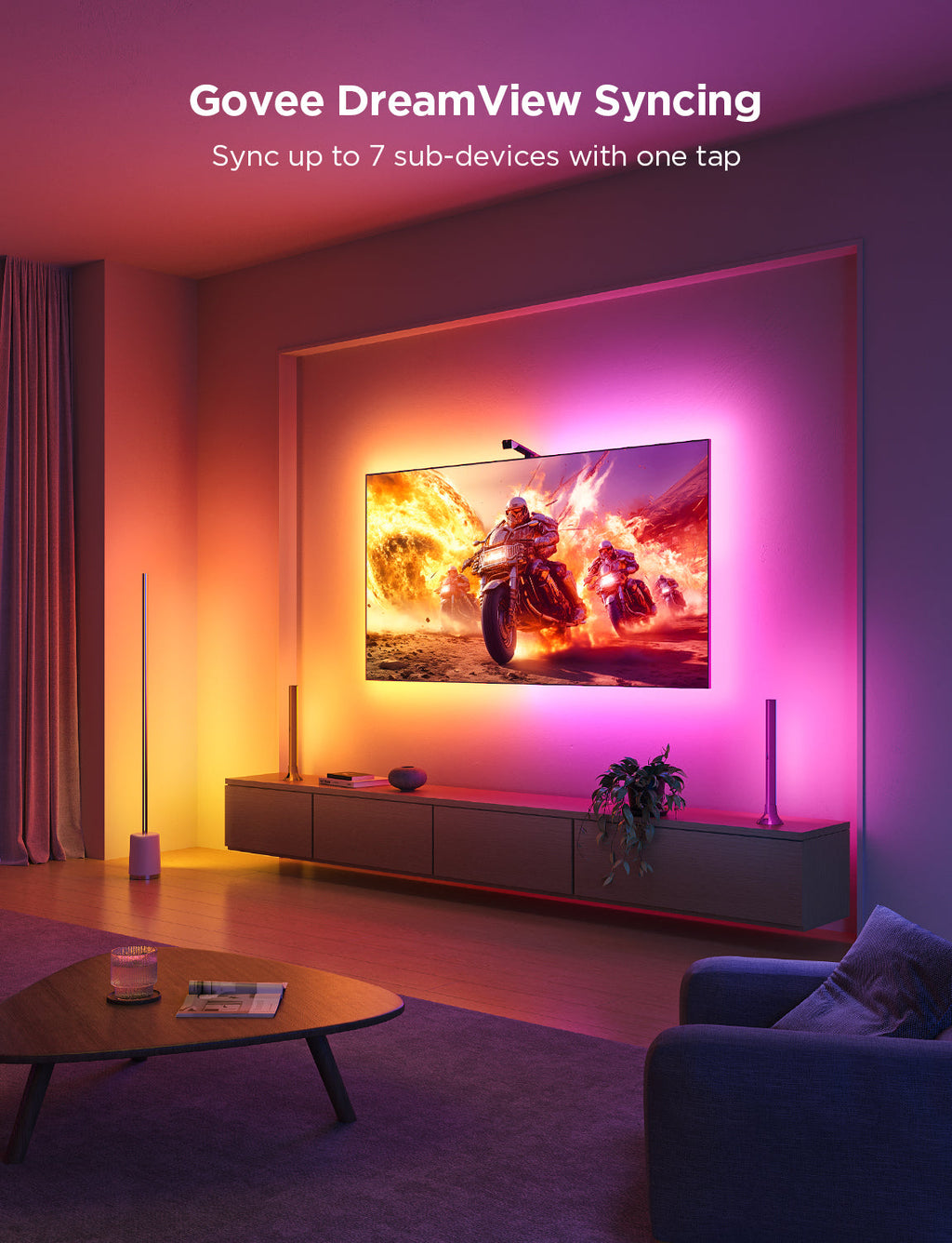 ⚡ Govee H6099 - Kit de retroiluminación para TV Backlight 3 Lite RGBICW (55–65″)