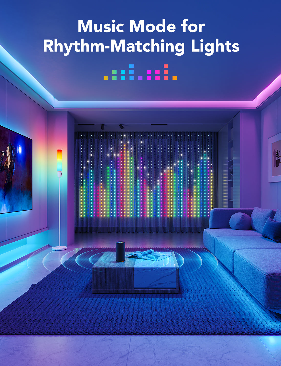 🎀 Govee H70B1 – Cortina de Luz Inteligente RGBIC 1.5 × 2 m
