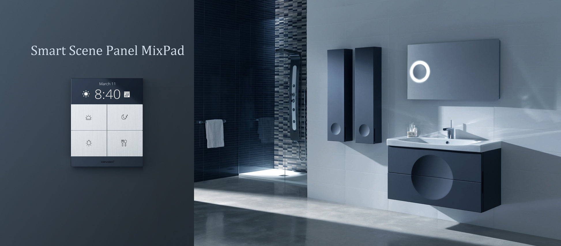 🧠 Orbivo V38X MixPad M2 – Panel Inteligente Wi‑Fi, Bluetooth & Control IR con 4 Cargas (Negro)